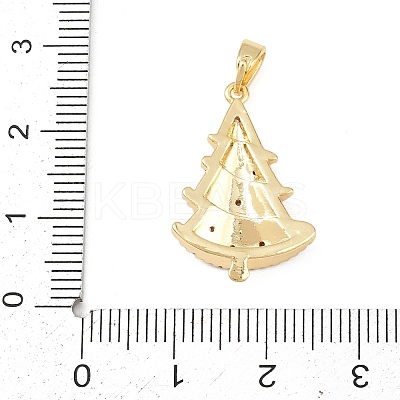 Christmas Brass Micro Pave Cubic Zirconia Pendants KK-K413-01D-G-1