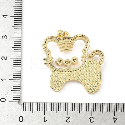 Brass Micro Pave Cubic Zirconia Shell Pendants KK-L239-011G-1