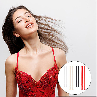 8 Pairs 4 Colors Adjustable Nylon Bra Straps FIND-GO0002-20-1