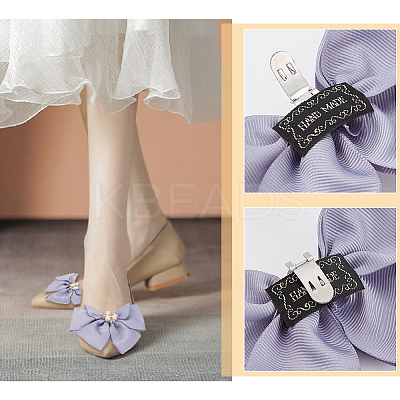 Polyester Bowknot Shoe Decorations FIND-WH0002-18B-1