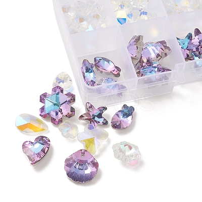 70Pcs 10 Style Electroplate Glass Pendants GLAA-FS0001-57-1