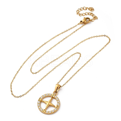 304 Stainless Steel Crystal Rhinestone Helm Pendant Necklaces NJEW-Z057-02B-G-1