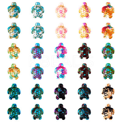 60Pcs 15 Styles Spray Painted Synthetic Turquoise Beads G-TA0002-19-1