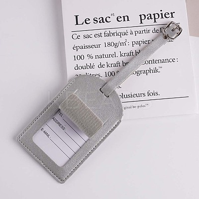 CutHollow 4Pcs PU Leather Luggage Tag OFST-CL0001-01A-01-1