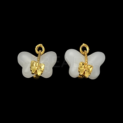 Light Gold Tone Alloy with Glass Charms LS-PALLOY-Q457-01G-01-1
