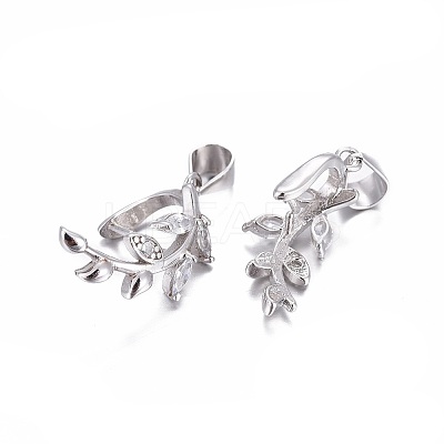 Anti-Tarnish Rhodium Plated 925 Sterling Silver Pendant Bails STER-L058-023P-1