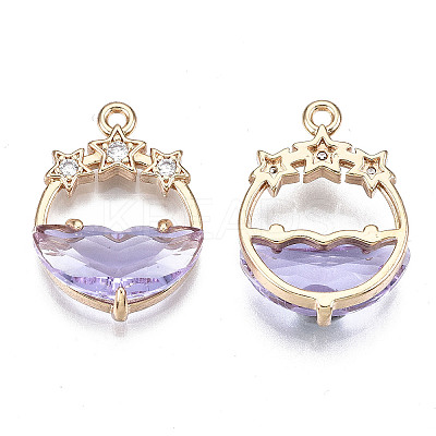 Faceted Transparent Glass Pendants X-GLAA-T020-18D-1