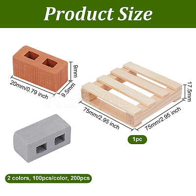 2 Colors Polymer Clay Mini Wall Bricks AJEW-OC0005-03A-1