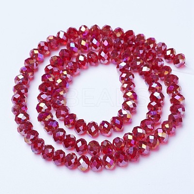 Electroplate Glass Beads Strands EGLA-A034-T6mm-B07-1