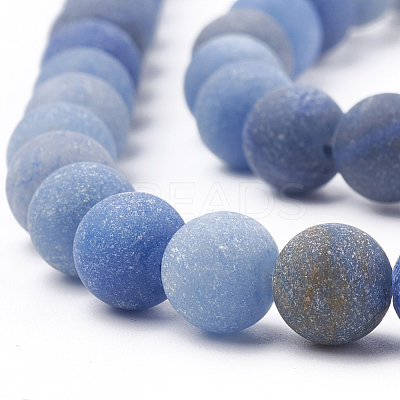 Dyed & Heated Natural Blue Aventurine Beads Strands G-T106-208-1
