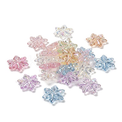 Christmas Theme UV Plating Transparent Rainbow Iridescent Acrylic Beads TACR-R001-03A-1