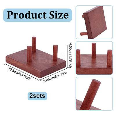 2 Boxs Pine Wood Raw Mineral Display Holder ODIS-UN0001-14B-1