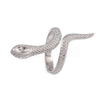 Tarnish Resistant 304 Stainless Steel Snake Open Cuff Ring Findings RJEW-G285-25P-1
