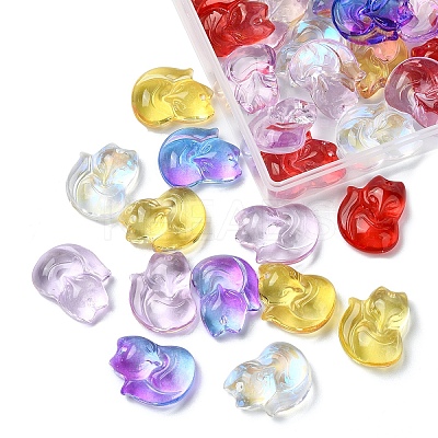 50Pcs 5 Colors Transparent Spray Painted Glass Pendants GLAA-YW0003-94-1