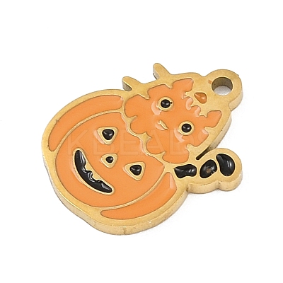 Halloween 304 Stainless Steel Enamel Pendants FIND-I068-01G-05-1