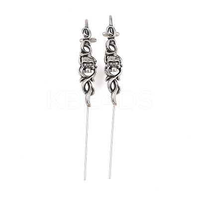 Halloween 316 Stainless Steel Ear Wrap Crawler Hook Earrings AJEW-C044-17B-AS-1