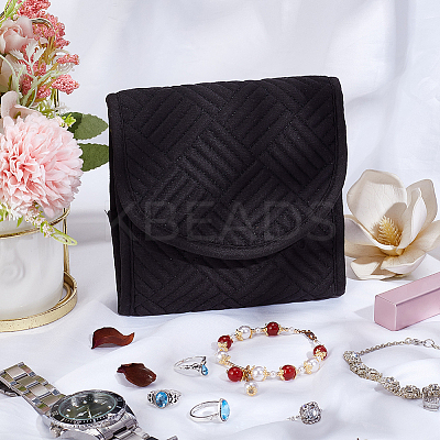 Foldable Brocade & Polyester Fabric Jewelry Storage Bags ABAG-WH0048-01-1