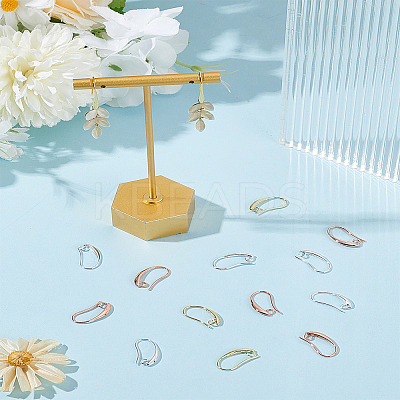 18Pcs 3 Colors Brass Earring Hooks KK-LP0001-54-1