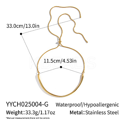 Adjustable 304 Stainless Steel Curved Shape Round Snake Chain Slider Choker Necklaces for Women CE3474-1-1