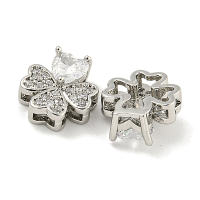 Brass with Clear Cubic Zirconia Charms KK-Q820-24P-1