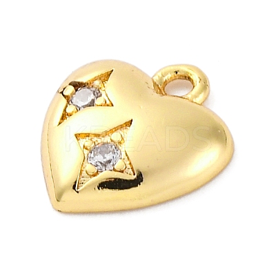 Brass Micro Pave Cubic Zirconia Charms KK-A240-21G-1
