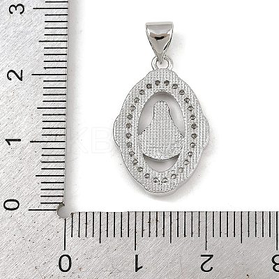 Brass Micro Pave Cubic Zirconia Pendants KK-P323-11E-P02-1