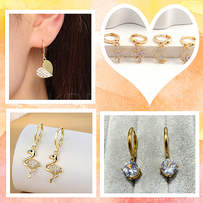20Pcs Brass Huggie Hoop Earring Findings KK-BBC0014-57-1