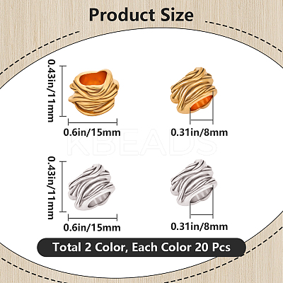 40Pcs 2 Colors Tibetan Style Alloy Tube Barrel Beads TIBEB-SP0001-05-1