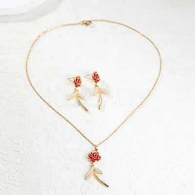 Alloy Stud Earring & Pendant Necklaces for Women LF3294-1