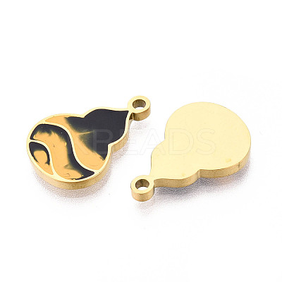 304 Stainless Steel & Enamel Gourd Pendants STAS-T073-12G-1