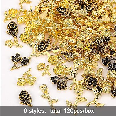 Flower Alloy Cabochons MRMJ-OC0001-96-RS-1