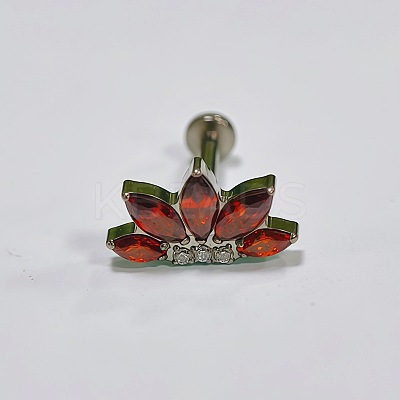 Flower Titanium Alloy Pave Cubic Zirconia Internally Threaded Labrets FS-WG35145-04-1