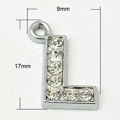 Alloy Letter Pendants X-RB-C1416-L-1