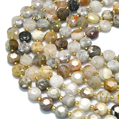Natural Bamboo Leaf Agate Beads Strands G-C116-A91-01-1