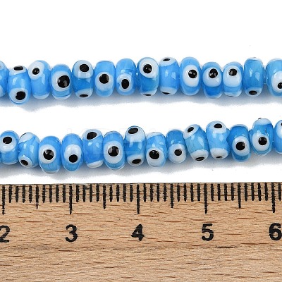 Handmade Evil Eye Lampwork Beads Strands LAMP-A007-02A-03-1