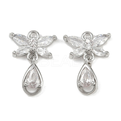 Brass Micro Pave Cubic Zirconia Pendants KK-F906-04P-1