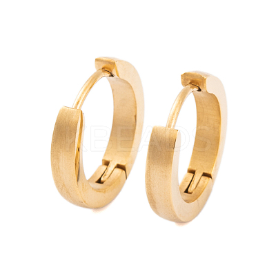 Ion Plating(IP) Frosted 304 Stainless Steel Huggie Hoop Earrings for Women EJEW-C096-31A-G-1
