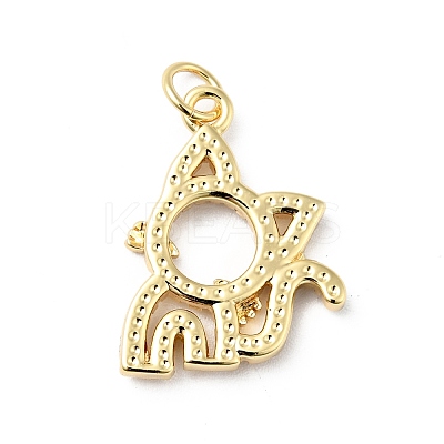 Rack Plating Brass Micro Pave Clear Cubic Zirconia Pendants ZIRC-I059-05G-1