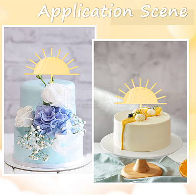 8Pcs Sun Birthday Cake Toppers OACR-CP0001-01-1