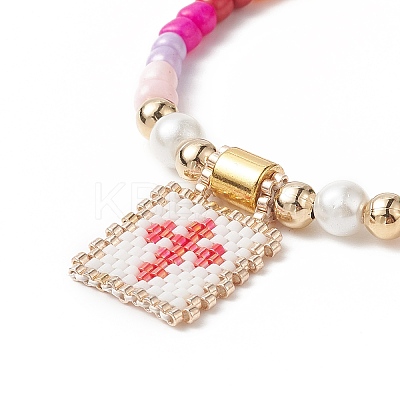Glass Seed Braided Bead Bracelet BJEW-MZ00025-02-1