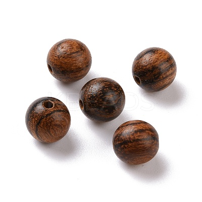 Round Tiger Skin Sandalwood Beads WOOD-G009-01B-1