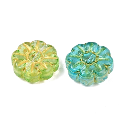 Baking Paint and Golden Metal Enlaced Glass Beads DGLA-T004-18M-1