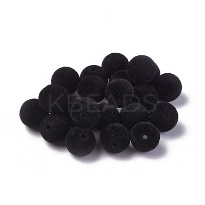 Flocky Acrylic Beads OACR-L011-A-07-1