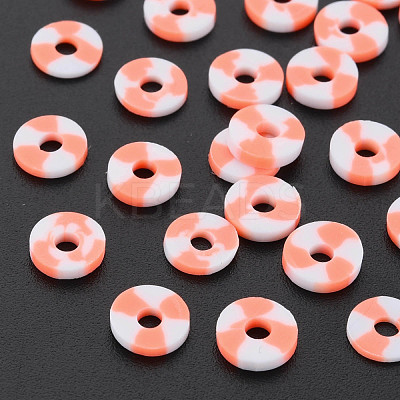 Handmade Two Tone Polymer Clay Beads CLAY-N008-B010C-1