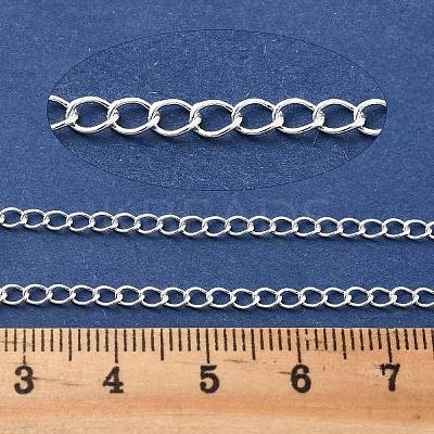 Brass Curb Chains KK-P304-02B-S-1