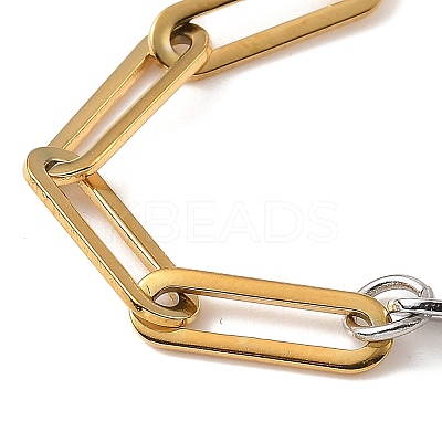 304 Stainless Steel Paperclip Chain Necklaces for Women STAS-Z101-05GP-1