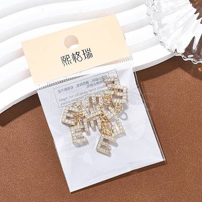 SHEGRACE Brass Micro Pave Clear Cubic Zirconia Pendants XGRQ29248-394G-E-1