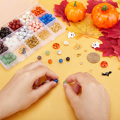DIY Halloween Gemstone Bracelet Necklace Making Kit DIY-OC0008-56-1