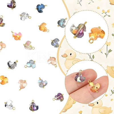 45Pcs 9 Colors Glass Charms PALLOY-YW00136-1