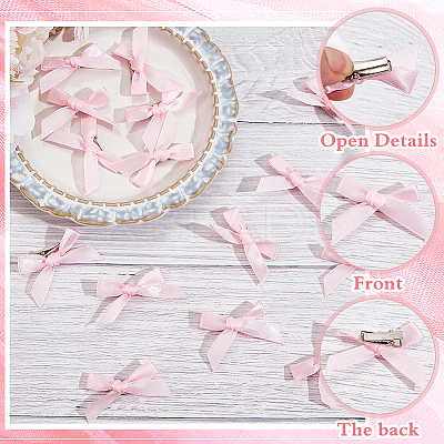 50Pcs Bowknot Polyester Alligator Hair Clips AJEW-CP0008-37-1